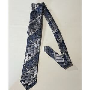 Stacey Adams Blue Silver Tie